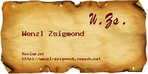 Wenzl Zsigmond névjegykártya